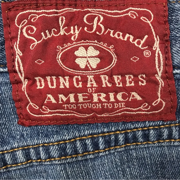 Lucky Brand Mid Rise Flare Dungarees Jeans Size 4 - Picture 6 of 9
